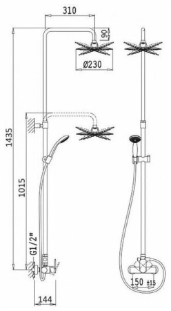 Душевая система Cezares CZR-B-CDA-01